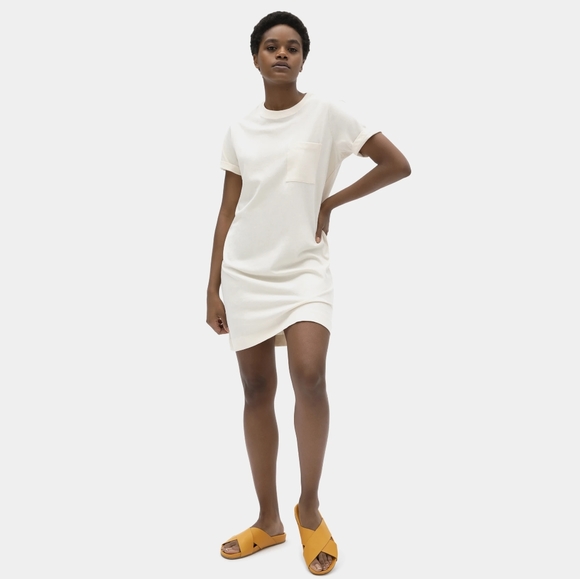 Everlane Weekend Tee Dress in Bone - Picture 1 of 7